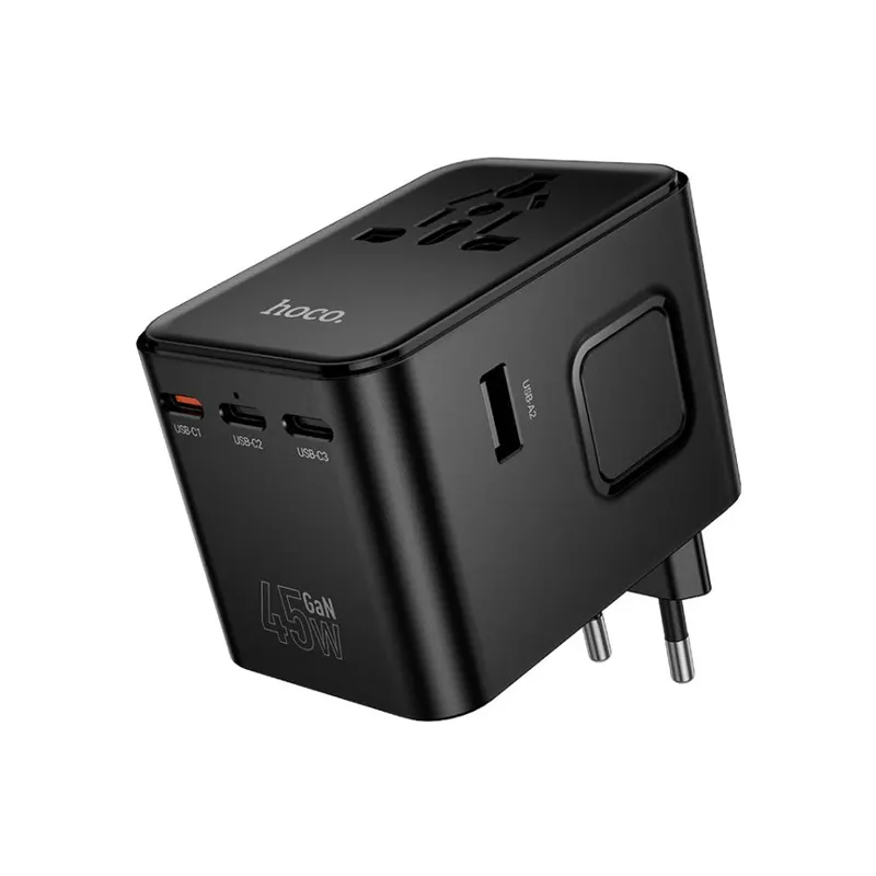 Hoco AC32 PD 45W 3x Type-C / Type-C and 2x USB-A 5-Ports Travel Charger  Official