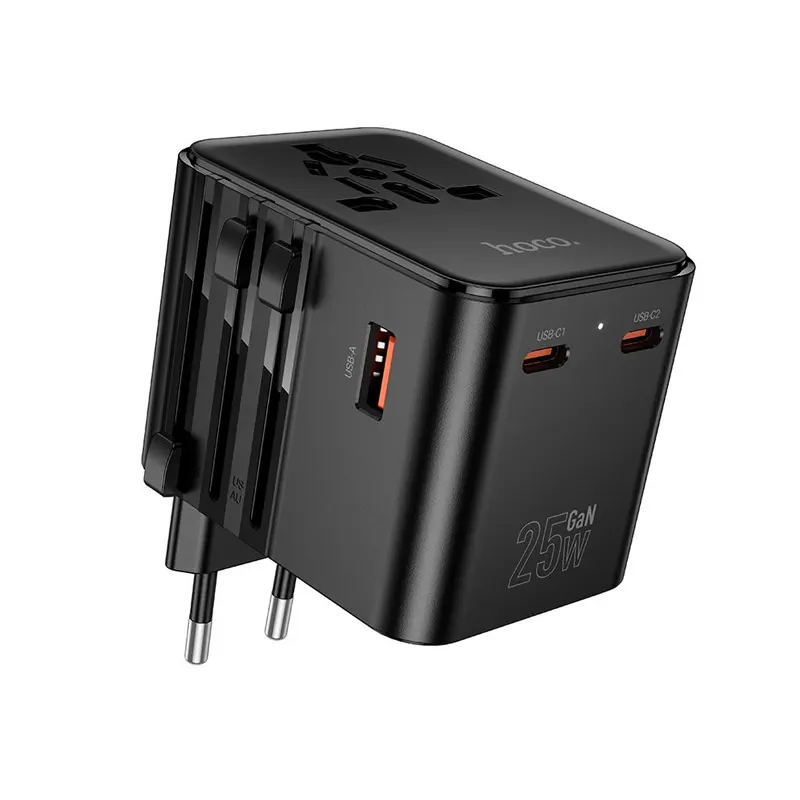 Hoco AC31 PD 25W 2x Type-C and Type-A 3-Ports Travel Charger  Official
