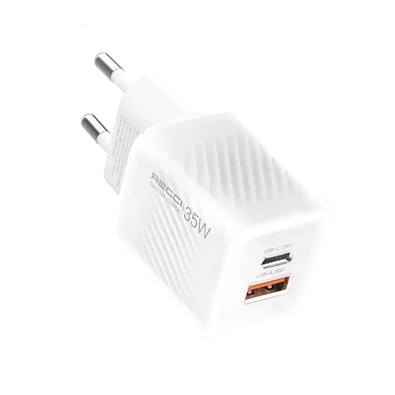 Recci 35W EU GaN Fast Charging Adapter with Type-C to Type-C Cable (RC83ECC) Official