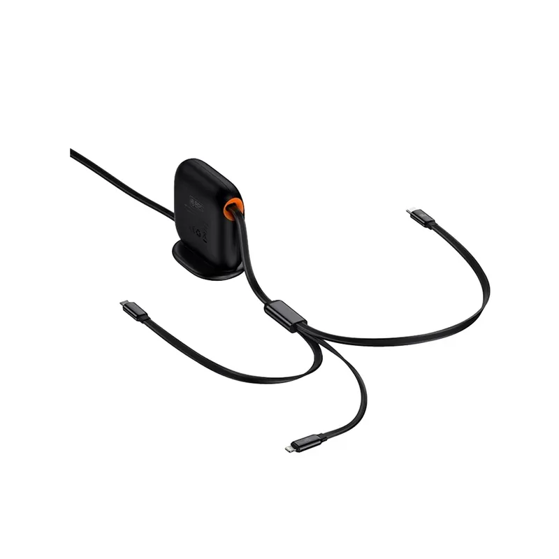 Baseus Traction Series Retractable 100W 1.7m 3-in-1 Type-C to Micro Type-C Lightning Fast Charging Cable (CAQY000001) Data Cables Price in Bangladesh - Mobile.com.bd