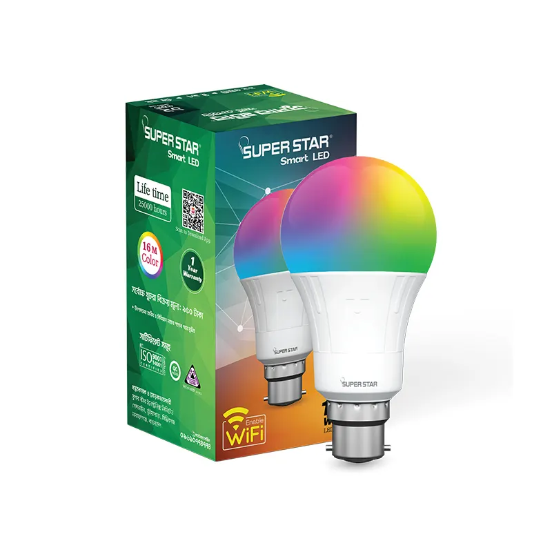 Super Star App Controlled WiFi Smart LED Light (B22) Lights Price in Bangladesh - Mobile.com.bd