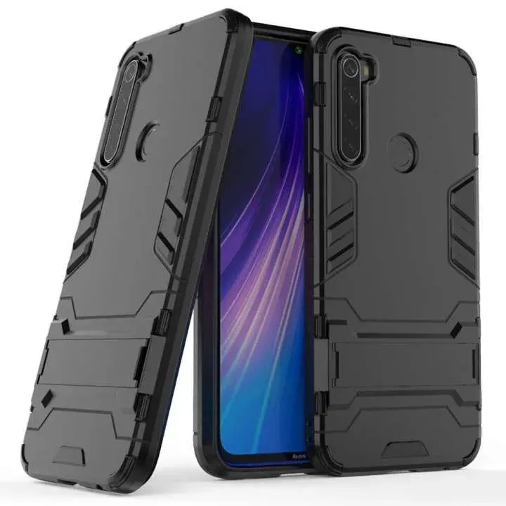 Xiaomi Redmi Note 8 - iRonman Armor Kickstand Back Phone Case Cover Casing Black