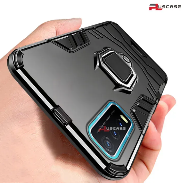Pluscase for Vivo Y20/y20s/y12s Ring Stand Holder Case Hard Back Shockproof