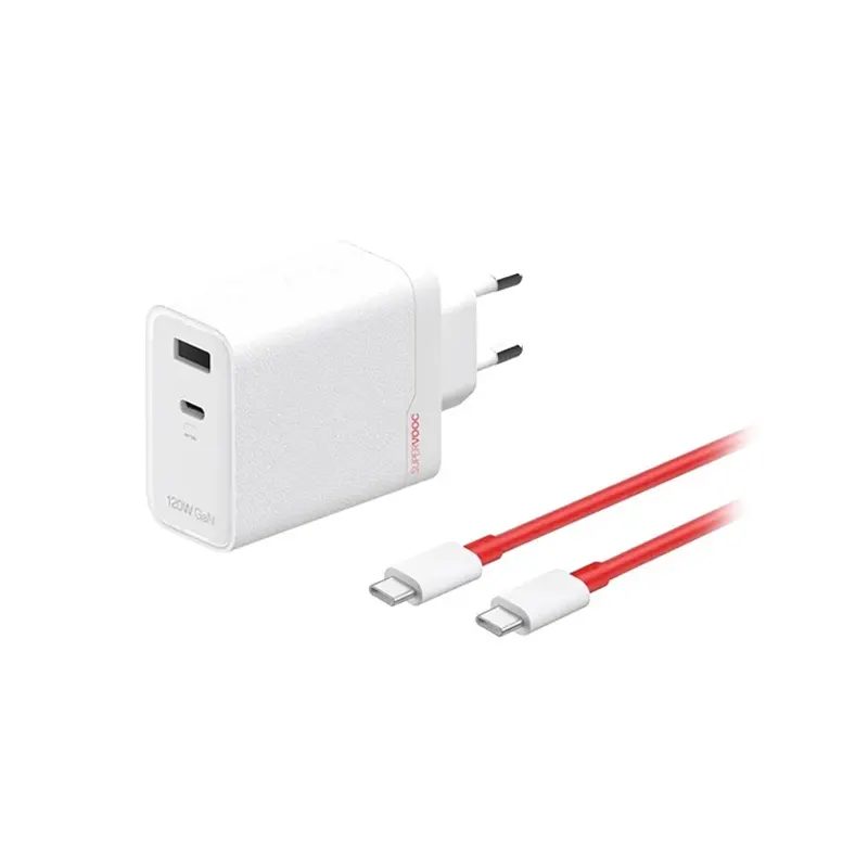 OnePlus SUPERVOOC 120W Dual Ports GaN Power Adapter with Type-C to Type-C Cable (EU-Plug) Official - Price in Bangladesh