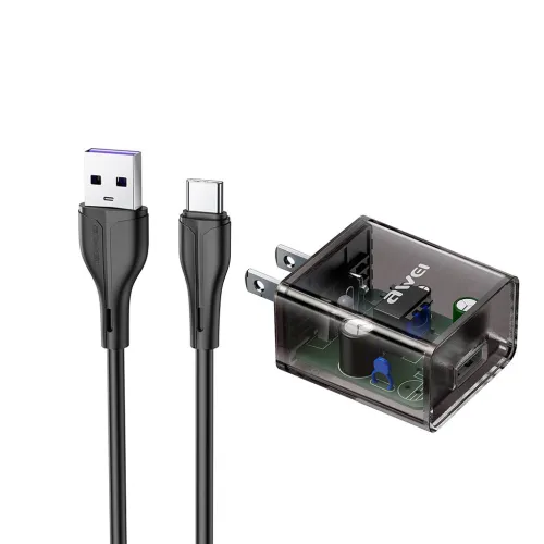 Awei C11T Fast Charging Transparent Adapter with Type-C Cable - Price in Bangladesh