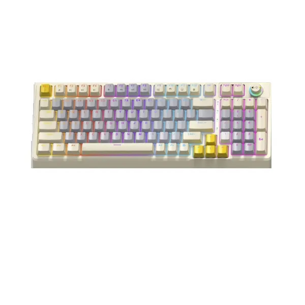 T-Wolf T50 Gray & White (Blue Switch) Wired RGB Mechanical Gaming Keyboard - Price in Bangladesh