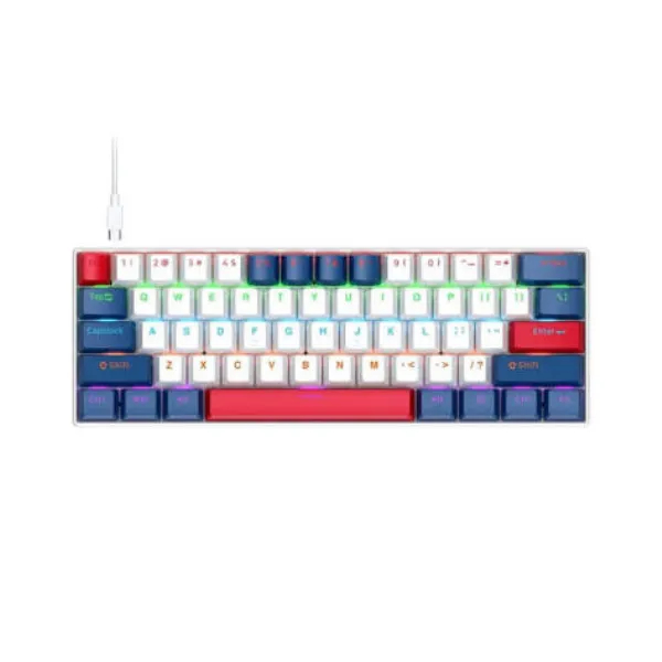 T-Wolf T60 Wired (Blue Switch) White & Blue RGB Mechanical Gaming Keyboard - Price in Bangladesh