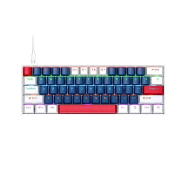 T-Wolf T60 Wired (Blue Switch) Blue & White RGB Mechanical Gaming Keyboard - Price in Bangladesh