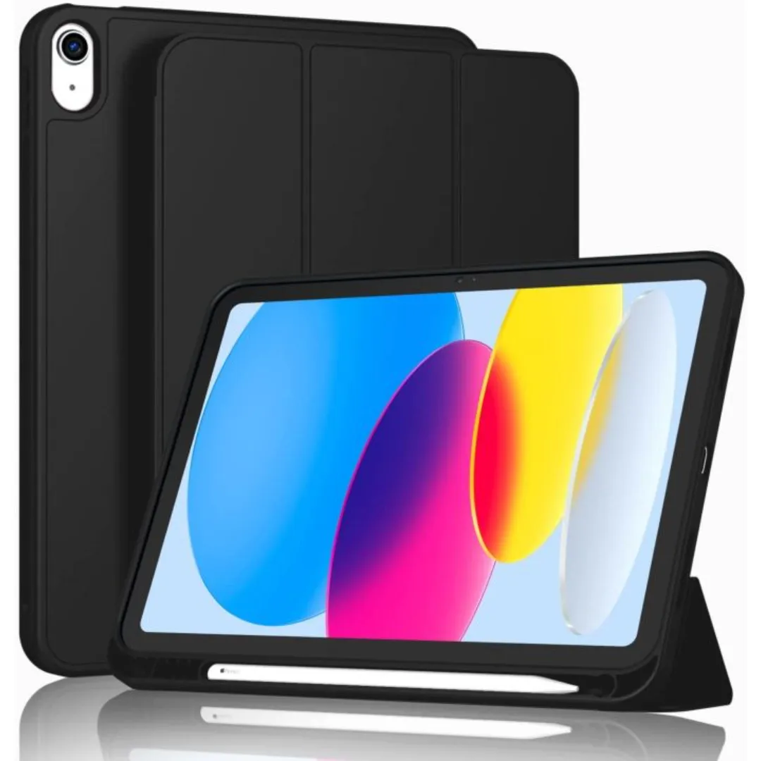 Premium Flip Case For Ipad (A16) 11Th/10Th Generation (2025/2022) With Pencil Holder, Slim Tablet Cover With Soft Tpu Back, Auto Wake/Sleep Black-Navy Blue (Model: A2757 A2777 A3162 A2696 A3355 A3356 A3354) - Price in Bangladesh