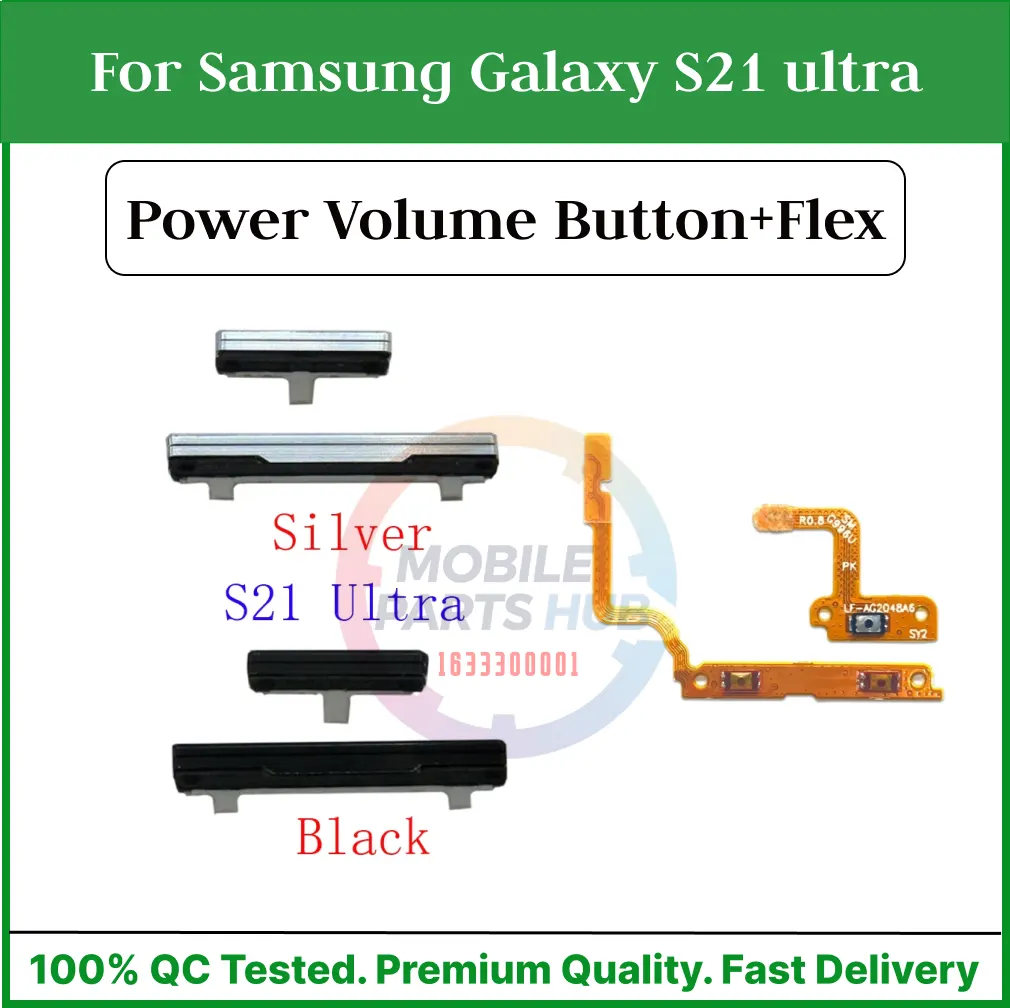 Samsung Galaxy S21 ultra  Compatible With External Side Buttons Power On Off switch + Volume Control Button Outside Side Keys And Power Flex Cable switch Replacement Parts - Price in Bangladesh