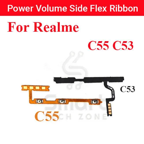 Realme C51 C55 C53 Power on / off Switch Button Side Volume Up Down Buttons Flex Cable Replacement Parts Flex Cables Price in Bangladesh - Mobile.com.bd