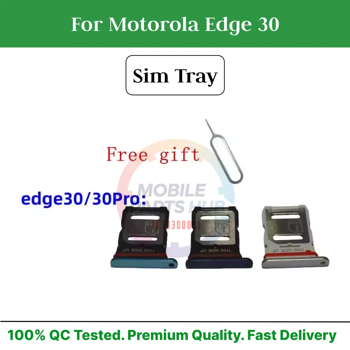Motorola Edge 30  Nano Sim Card Tray Holder Sim Adaptor With Free Sim Ejector Pin Replacement Part - Price in Bangladesh
