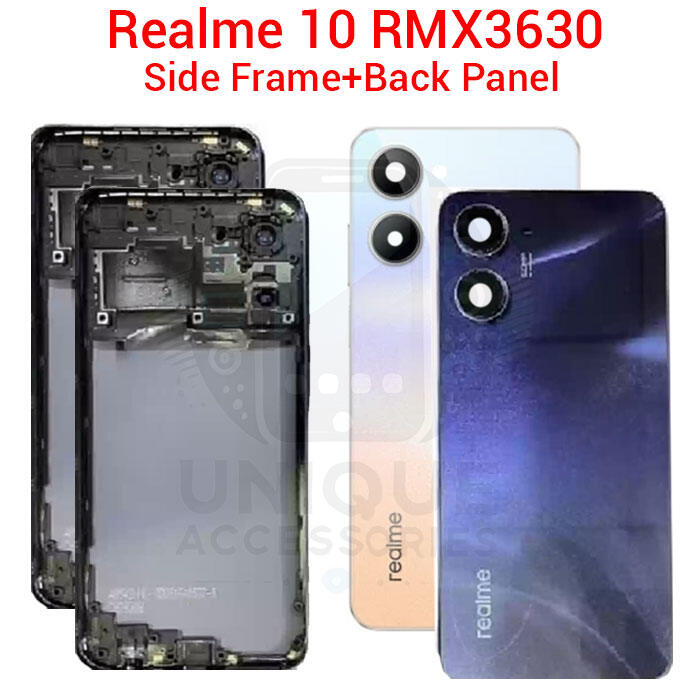 Realme For Realme 10 RMX3630 Side Frame + Back Panel Housing + Camera Glass Back shell Replacement Spare Parts Back Panels & Housings Price in Bangladesh - Mobile.com.bd