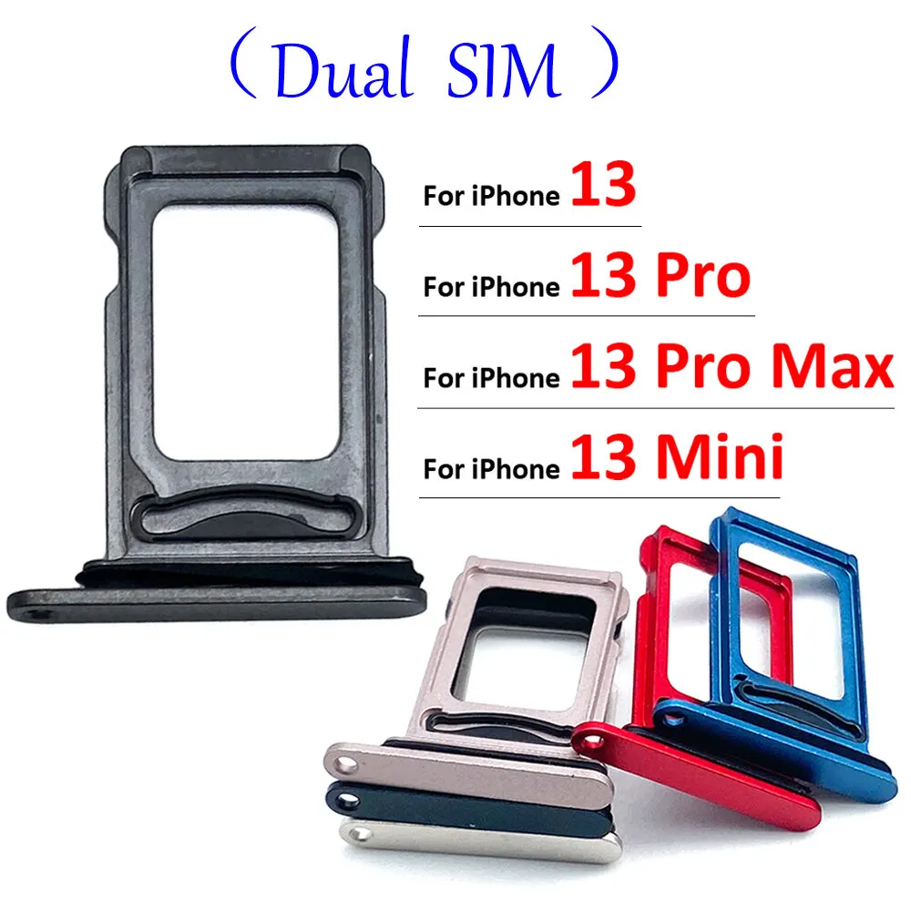For iPhone 13/13 Mini, iPhone 13 Pro/13 Pro Max Single / Dual Nano Sim Card Tray Holder Sim Adaptor With Free Sim Ejector Pin Replacement Part - Price in Bangladesh