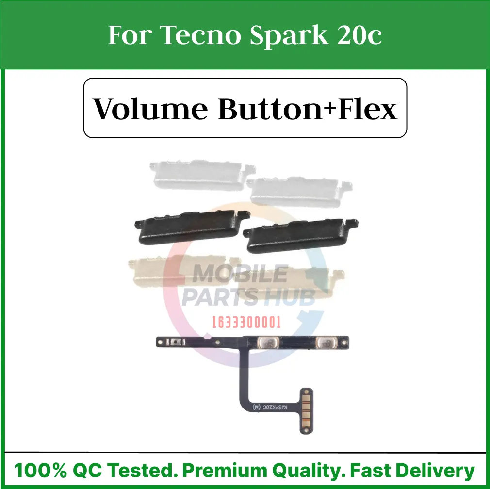 Tecno Spark 20c Power on / off Switch Button Side Volume Up Down Buttons +Flex Cable Replacement Parts - Price in Bangladesh