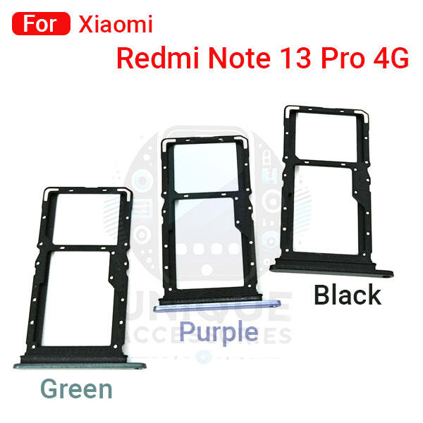 Xiaomi Redmi Note 13 Pro 4G Sim Tray Micro SD Card Slot with Sim Ejector Pin Replacement Part - Price in Bangladesh