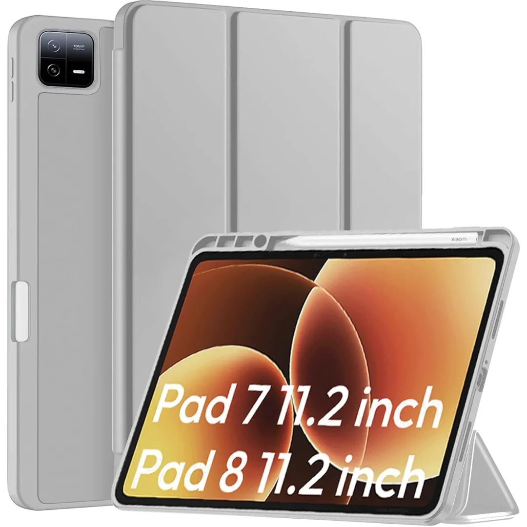 Robustrion Cover For Xiaomi Mi Pad 8/8 Pro/Xiaomi Pad 7/7 Pro 11.2 Inch Cover Case With [Pencil Holder], Trifold Flip Case Cover For Xiaomi Pad 7/8 Cover [Auto Sleep Wake] - Black - Navy Blue Phone Cases & Covers Price in Bangladesh - Mobile.com.bd