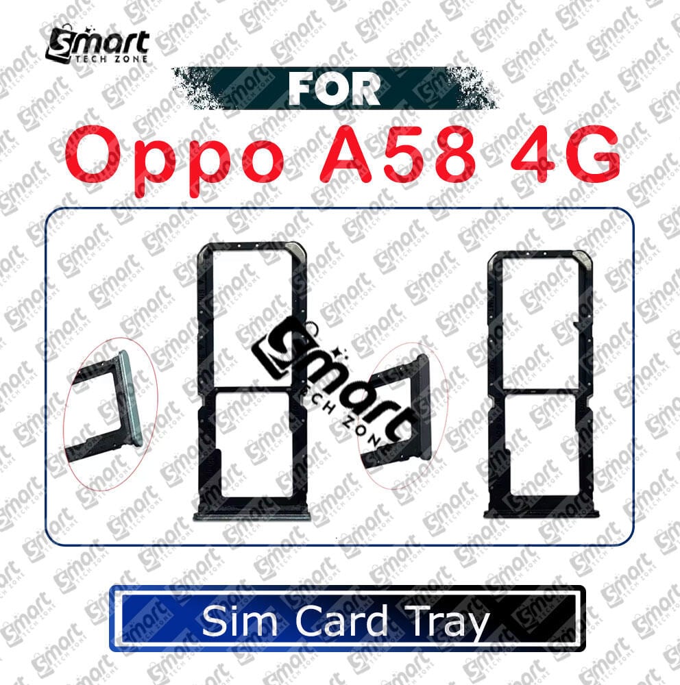 For Oppo A58 4G Sim Tray Micro SD Card Slot with Sim Ejector Pin Replacement Parts - Price in Bangladesh