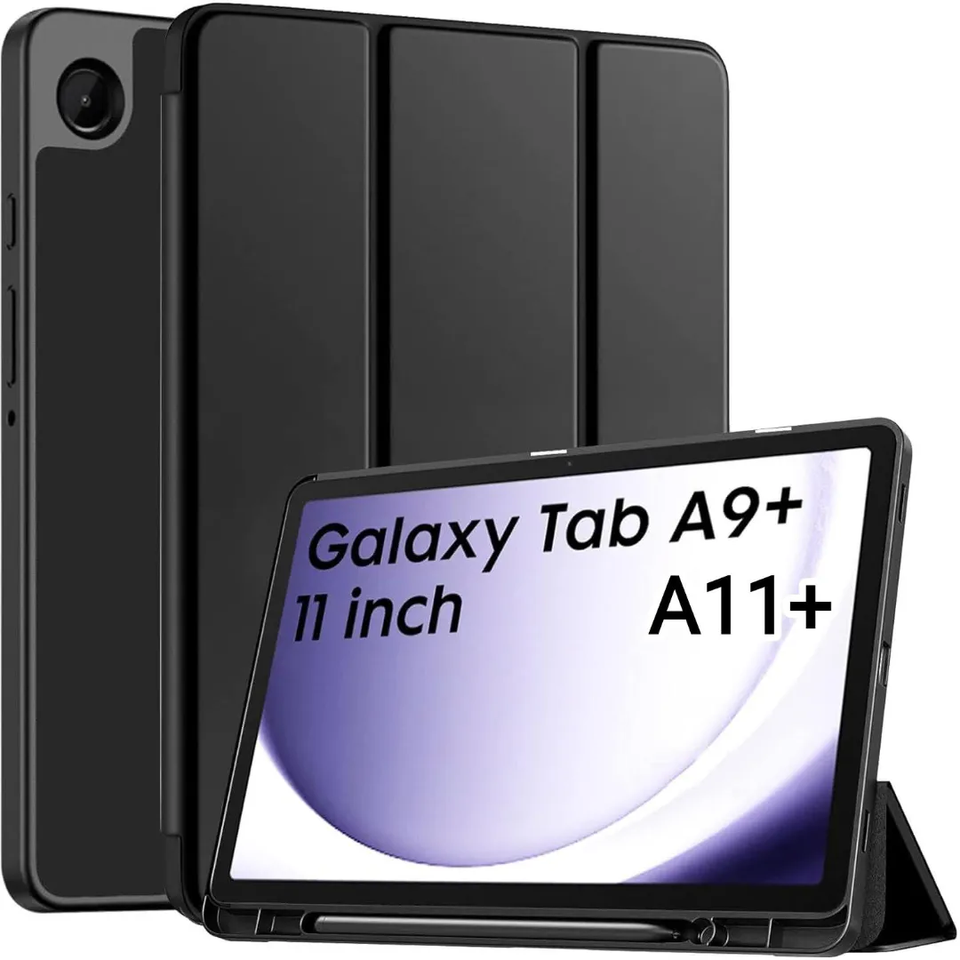 Premium Cover For Samsung Galaxy Tab A11+ / Galaxy Tab A9+ Cover Case 11 Inch, Flip Stand Cover Case For Samsung Galaxy Tab A9 Plus / A11 Plus Tablet Cover - Black- Navy Blue - Price in Bangladesh