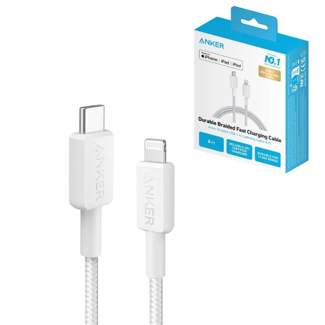 Anker 322 USB-C to Lightning Fast Charging Cable (3ft) MFi Certified for iPhone & iPad Cables Price in Bangladesh - Mobile.com.bd