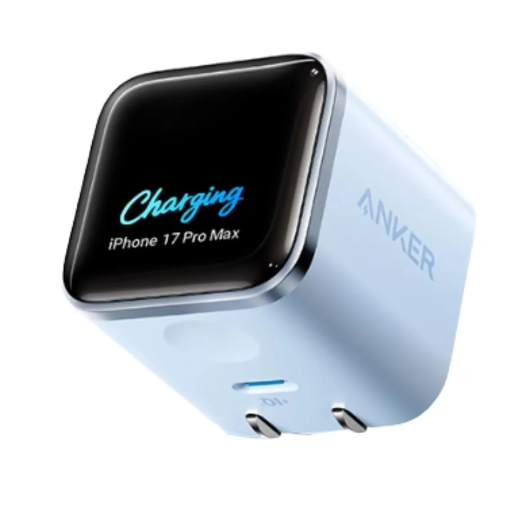 Anker Nano A121D Charger (45W, Smart Display, 180° Foldable) | Anker Smart Display GaN Fast Charger -Anker Nano 45W Gallium Nitride Charger with Display Type C charger Fast Charging, Intelligent Temperature Control System,Foldable Plug for Samsung Galaxy - Price in Bangladesh