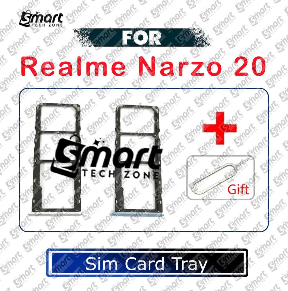 For Realme Narzo 20 Sim Tray Micro SD Card Slot with Sim Ejector Pin Replacement Parts - Price in Bangladesh