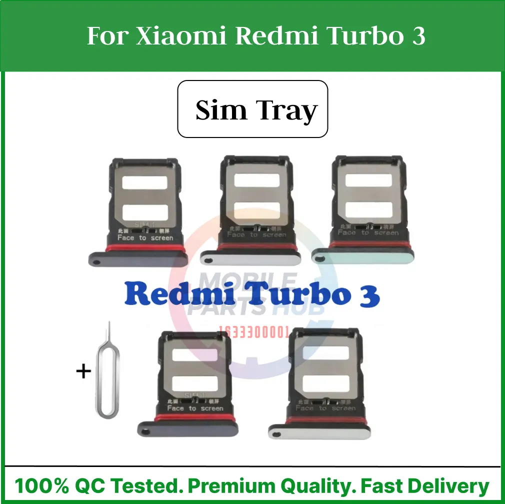 For Xiaomi Redmi Turbo 3 Nano Sim Card Tray Holder Sim Adaptor With Free Sim Ejector Pin Replacement Part - Price in Bangladesh