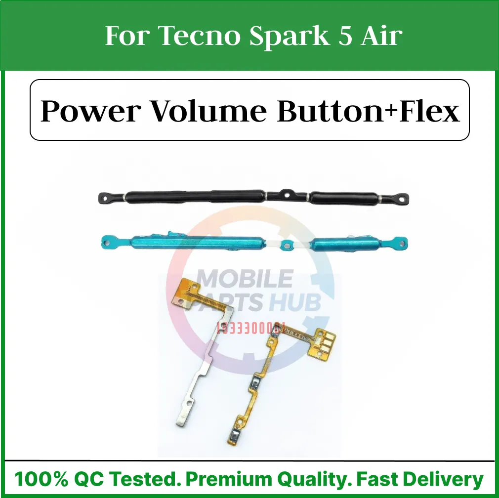 Tecno Spark 5 Air  Power on / off Switch Button Side Volume Up Down Buttons +Flex Cable Replacement Parts Flex Cables Price in Bangladesh - Mobile.com.bd