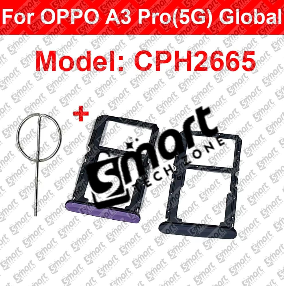 For Oppo A3 Pro Sim Tray Micro SD Card Slot with Sim Ejector Pin Replacement Parts - Price in Bangladesh