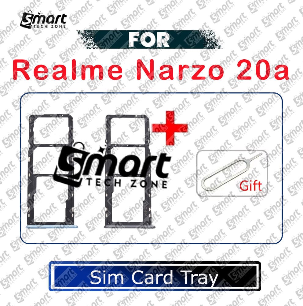 For Realme Narzo 20a Sim Tray Micro SD Card Slot with Sim Ejector Pin Replacement Parts - Price in Bangladesh