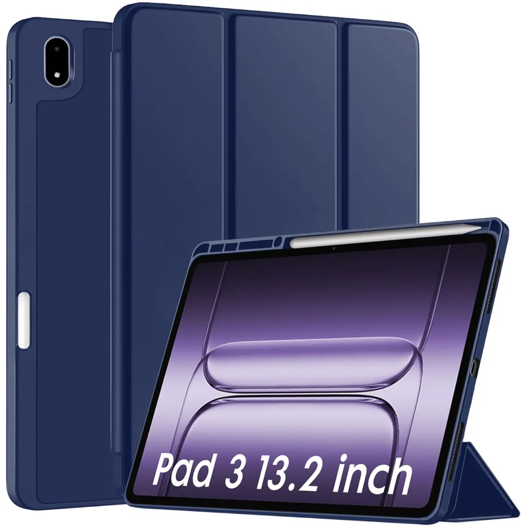 Robustrion Cover Case For Oneplus Pad 3 13.2 Inch Cover, Flip Cover Case For Oneplus Pad 3 Cover With Pencil Holder 13.2 Inch [Auto Sleep Wake Support] - Black - Blue Phone Cases & Covers Price in Bangladesh - Mobile.com.bd