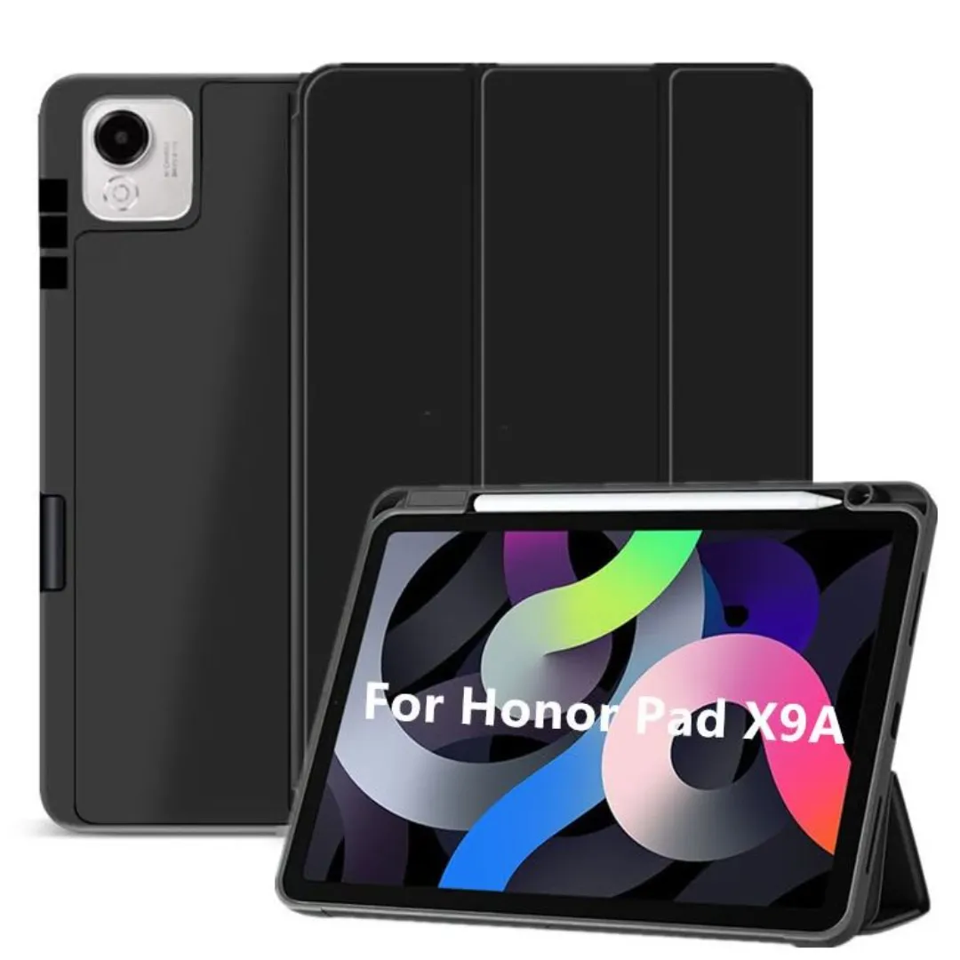 For Huawei Honor Pad Tablet X9A 11.5" Inch Smart Case Tri-Fold Magnetic Flip Cover With Pen Holder Full Coverage Casing, Black - Navy Blue Phone Cases & Covers Price in Bangladesh - Mobile.com.bd