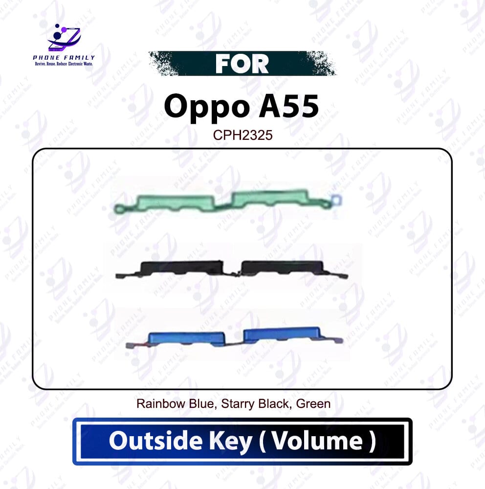 Oppo A55 External Side Keys - Volume Up Down Outside Key Replacement Repair Spare Parts CPH2325 - Price in Bangladesh
