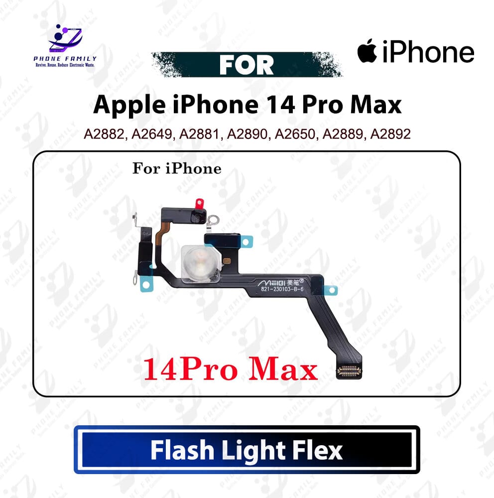Apple iPhone 14 Pro Max LED Flash Light & Back Camera Microphone Flex Cable - Rear Camera Flash Ribbon Repair Spare Part For A2894, A2651, A2893, A2895, A2896 - Price in Bangladesh