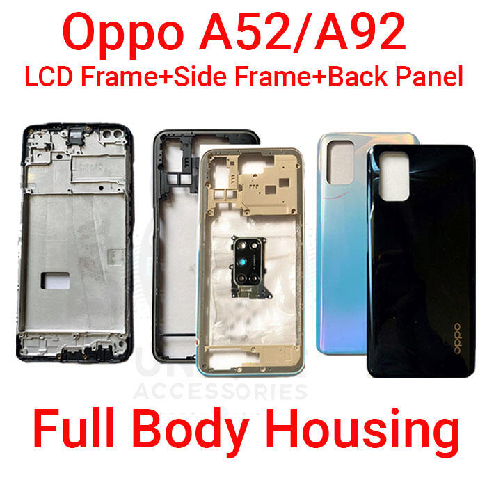 Oppo A52 A92 Full Body Housing With Camera Glass (LCD Frame, Side/Middle Frame, Back Panel/Backshell) Back Panels & Housings Price in Bangladesh - Mobile.com.bd