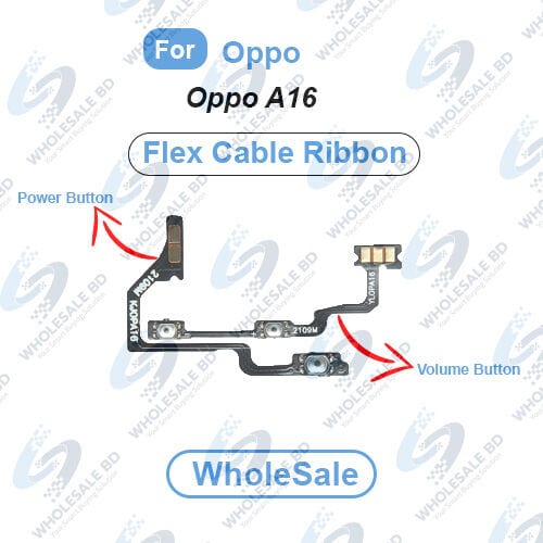 Oppo A16 Power On/Off Switch Button Side Volume Up Down Buttons Flex Cable Replacement Parts (Wholesale) - Price in Bangladesh