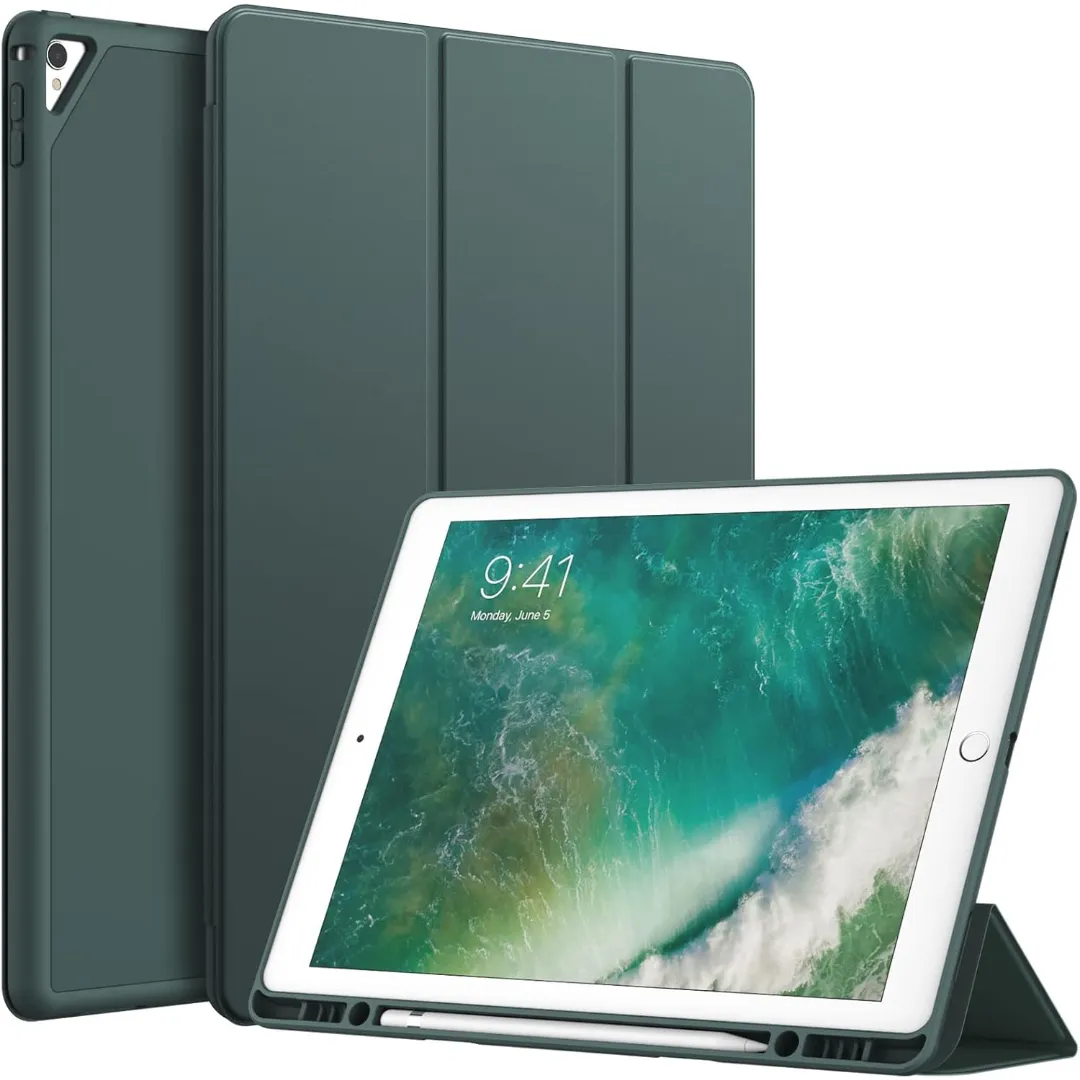 Case For Ipad 10.2 Inch 2021/2020/2019 (9Th/8Th/7Th) Model With Pencil Holder, Slim Tablet Cover With Soft Tpu Back, Auto Wake/Sleep, Black - Dark Blue - Price in Bangladesh