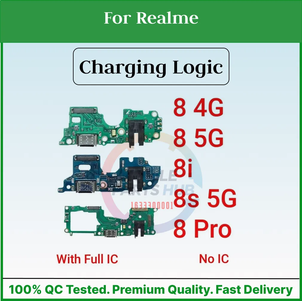 Charging Logic Board For Realme 8 8i 8s 8 Pro 4G 5G Charging Port USB Plug PCB Dock Connector Spare parts Charging Port Parts Price in Bangladesh - Mobile.com.bd