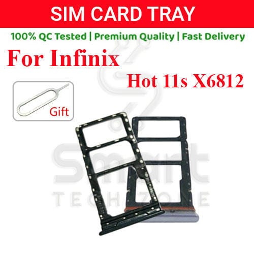 For Infinix Hot 11s Sim Tray Micro SD Card Slot with Sim Ejector Pin Replacement Parts - Price in Bangladesh