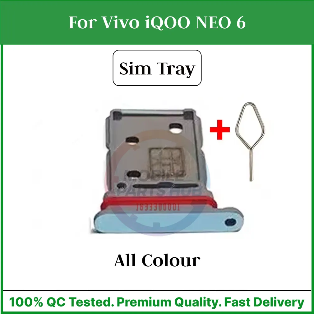 Vivo iQOO Neo 6 Sim Tray Micro SD Card Slot with Sim Ejector Pin Replacement Part - Price in Bangladesh