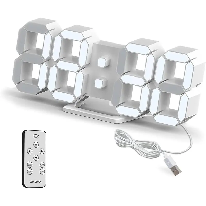 3D LED Wall Clock Modern Digital Alarm Clock Display Accessories Price in Bangladesh - Mobile.com.bd