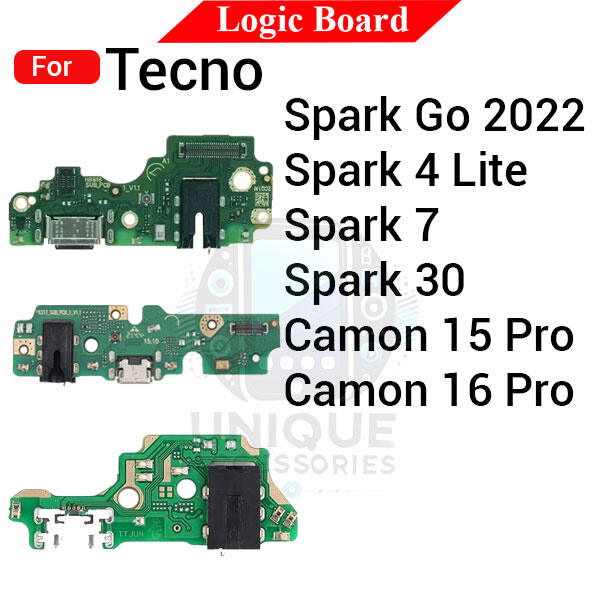 Tecno Charging Logic Board For Tecno Spark Go 2022 4 Lite  30 Camon 15 Pro 16 Pro Charging Port USB Plug PCB Dock Connector Spare parts Charging Port Parts Price in Bangladesh - Mobile.com.bd