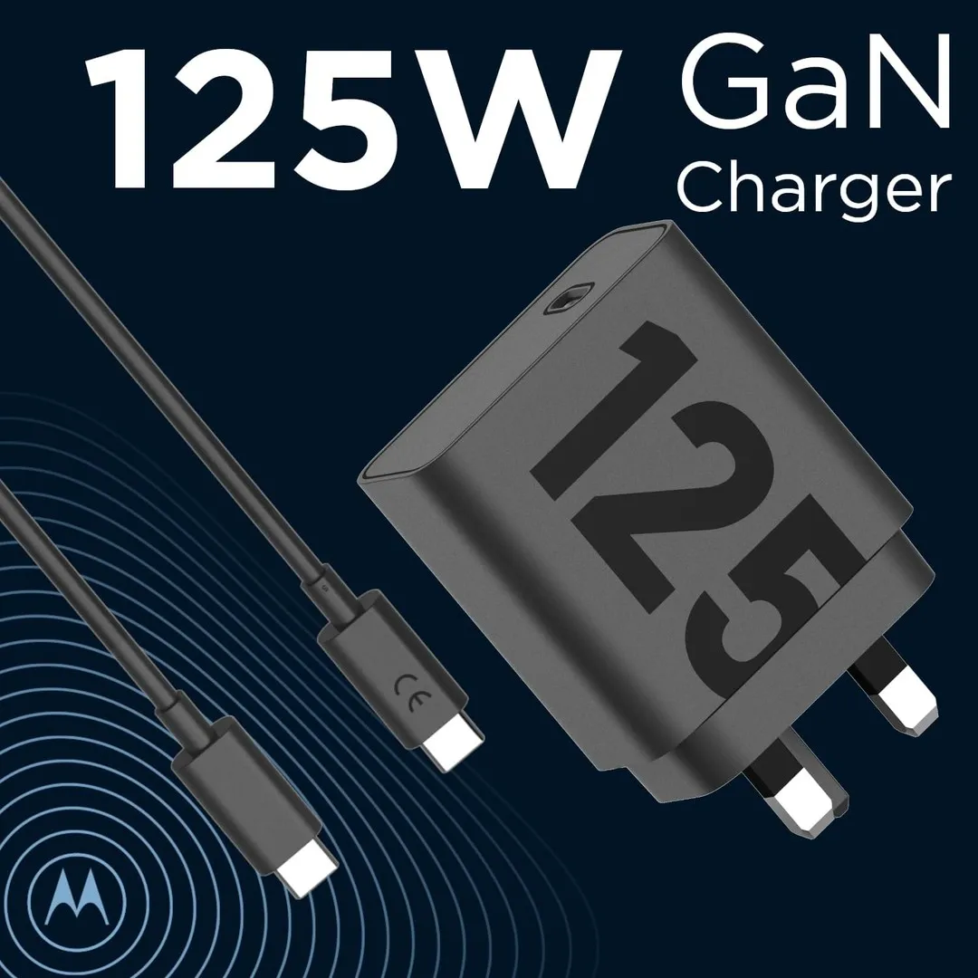 Motorola 125W GaN Turbo Power Charger with 6.5A USB-C to C Cable Chargers Adapters Price in Bangladesh - Mobile.com.bd