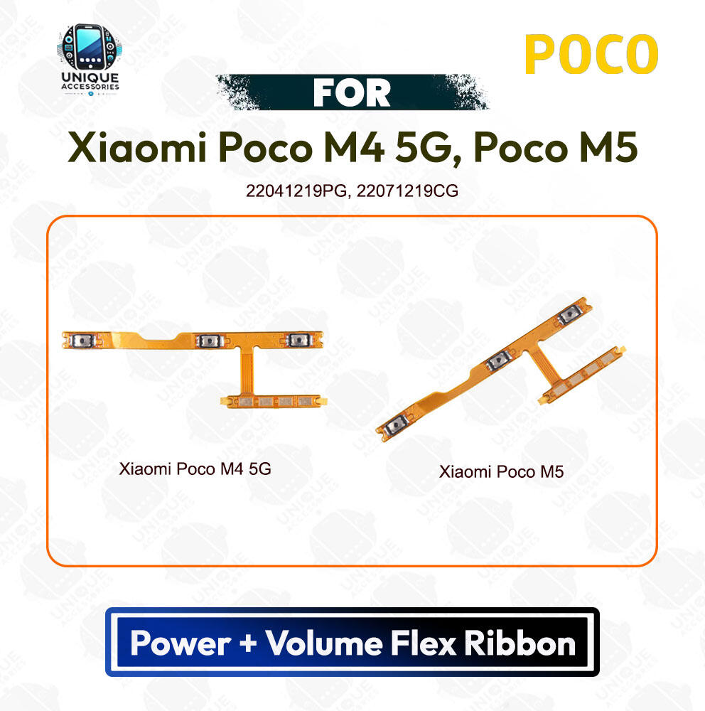Xiaomi Poco M4 5G, Poco M5 Power Button Volume/On Off Key Flex Cable Replacement Parts Flex Cables Price in Bangladesh - Mobile.com.bd