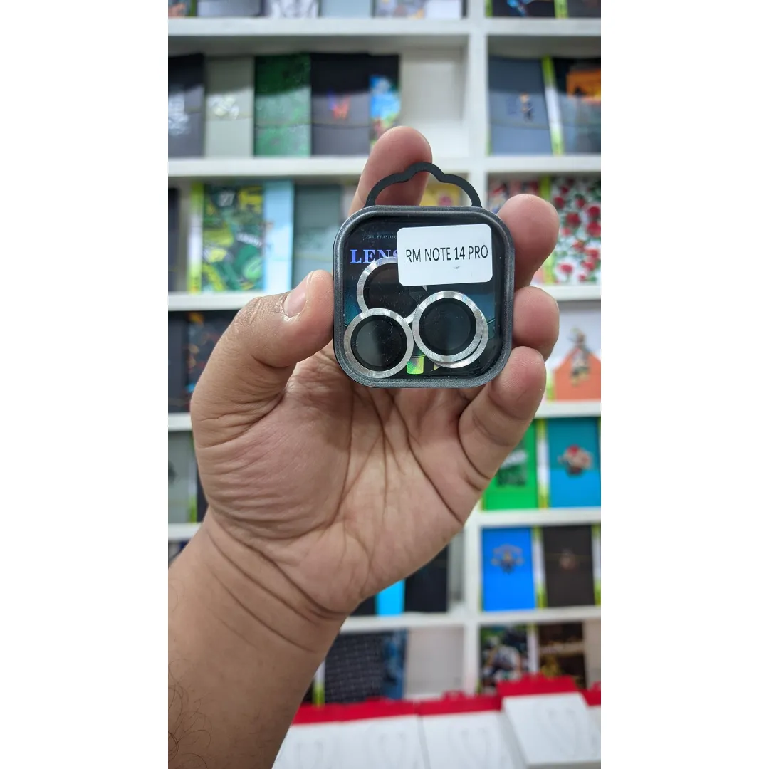 Camera Ring Lens Protector For Xiaomi Redmi Note 14 Pro 5G 9H Hardness Full Coverage Camera Metal Ring Ultra-Thin/Clear - Silver/Black - Price in Bangladesh