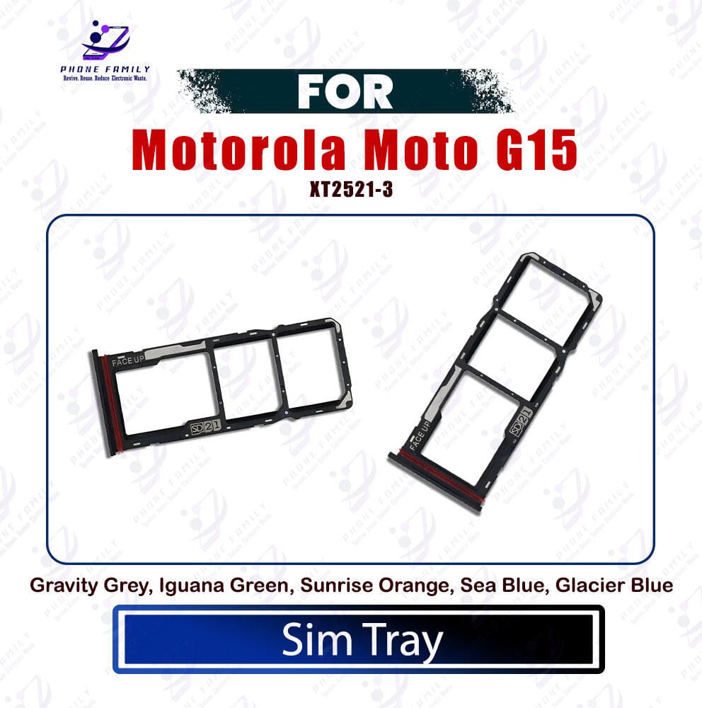 Motorola Moto G15 Sim Tray / Sim Slot /SD Card Tray /Holder Card compatible Replacement Parts (XT2521-3) - Price in Bangladesh