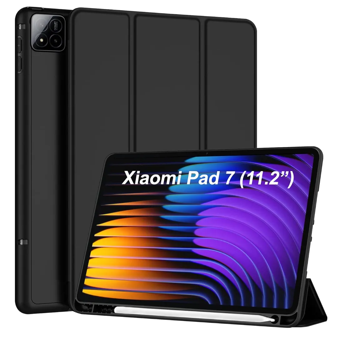 Premium Trifold Cover For Xiaomi Mi Pad 7 11.2 Inch Case/Pad 7 Pro With Pencil Holder & Auto Sleep Wake Support Case Cover Phone Cases & Covers Price in Bangladesh - Mobile.com.bd