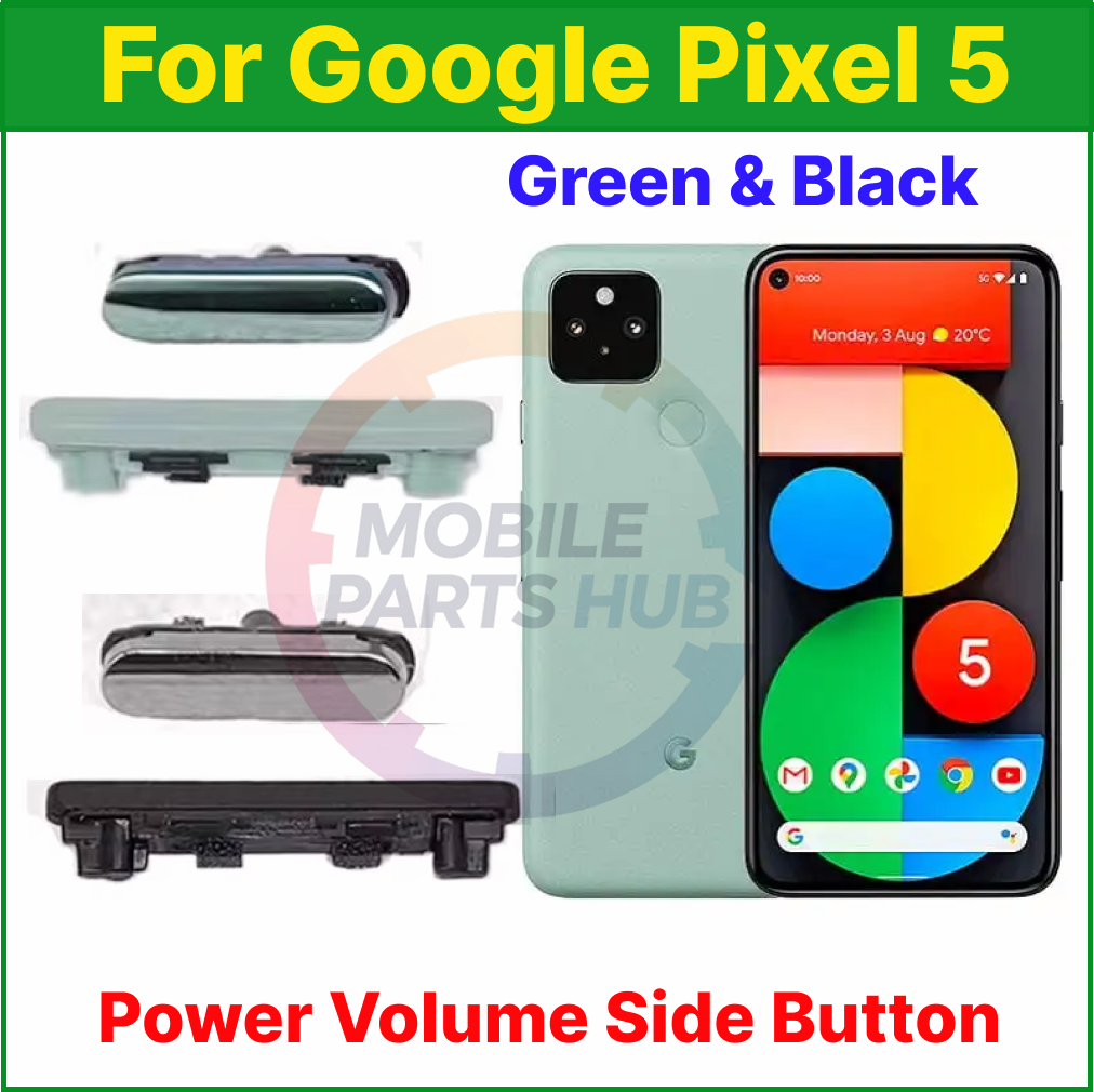 Compatible with Google Pixel 5 External Side Buttons Power On Off + Volume Control Button Outside Side Keys