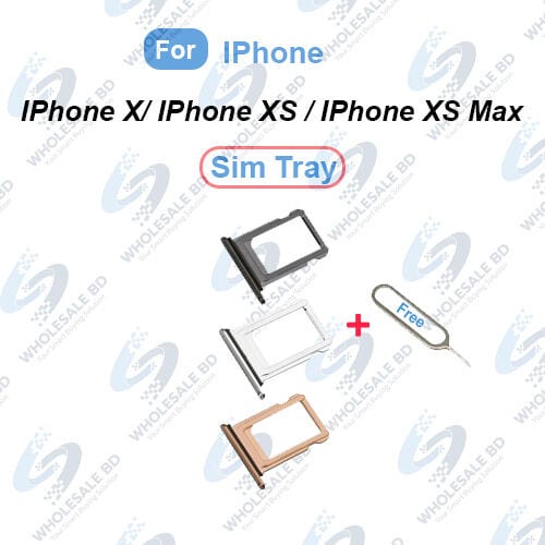 Sim Tray for iPhone X/ iPhone XS / iPhone XS Max (Free High Quality Sim Ejector Pin) (Wholesale) - Price in Bangladesh
