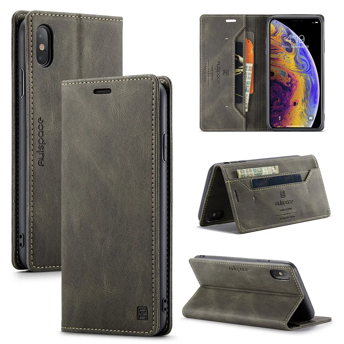 【Lejia】Lthmy Galaxy A23 Premium PU Leather Magnetic Holder Flip Stand Cover - Price in Bangladesh
